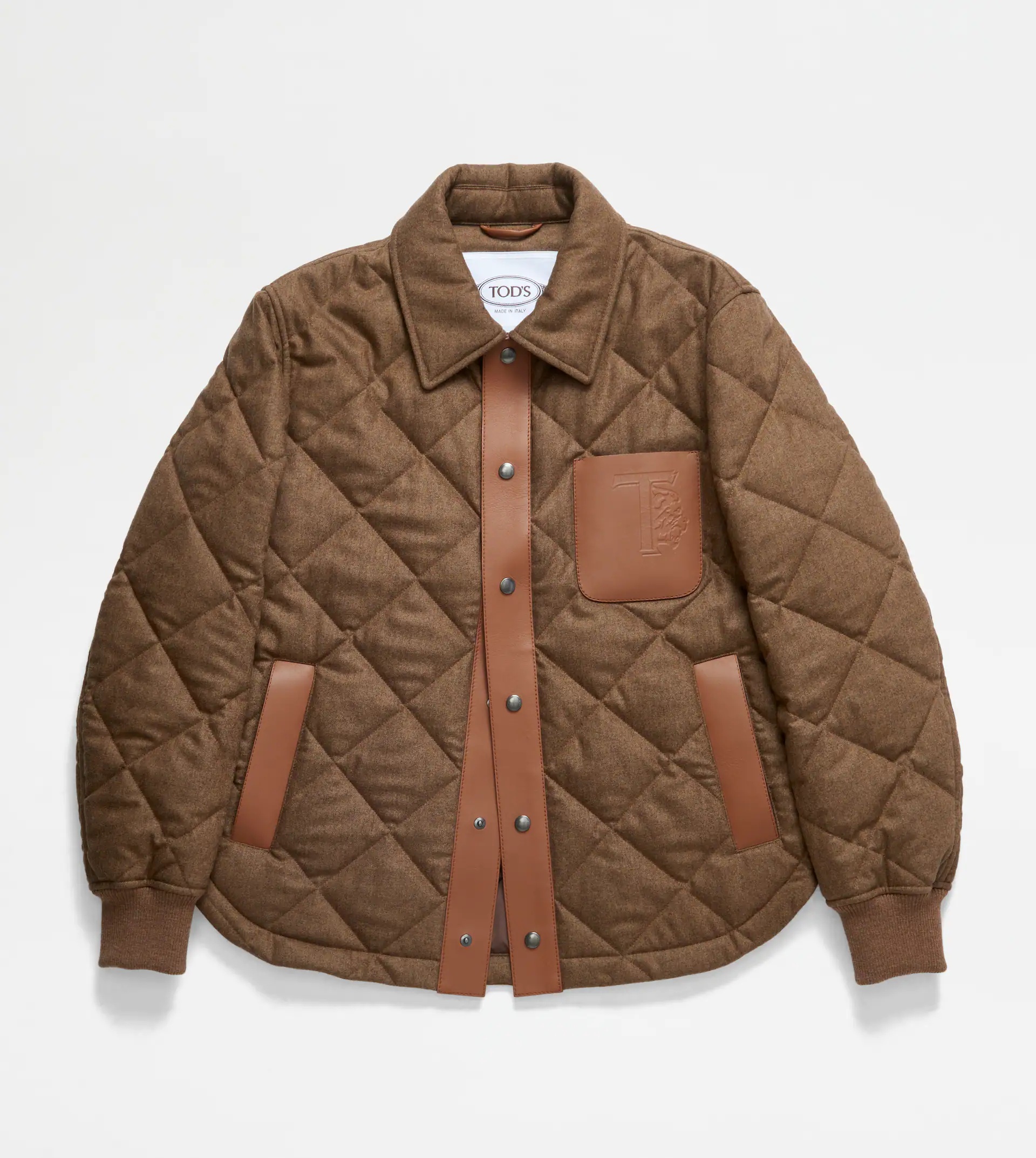 QUILTED OVERSHIRT - BROWN - 1