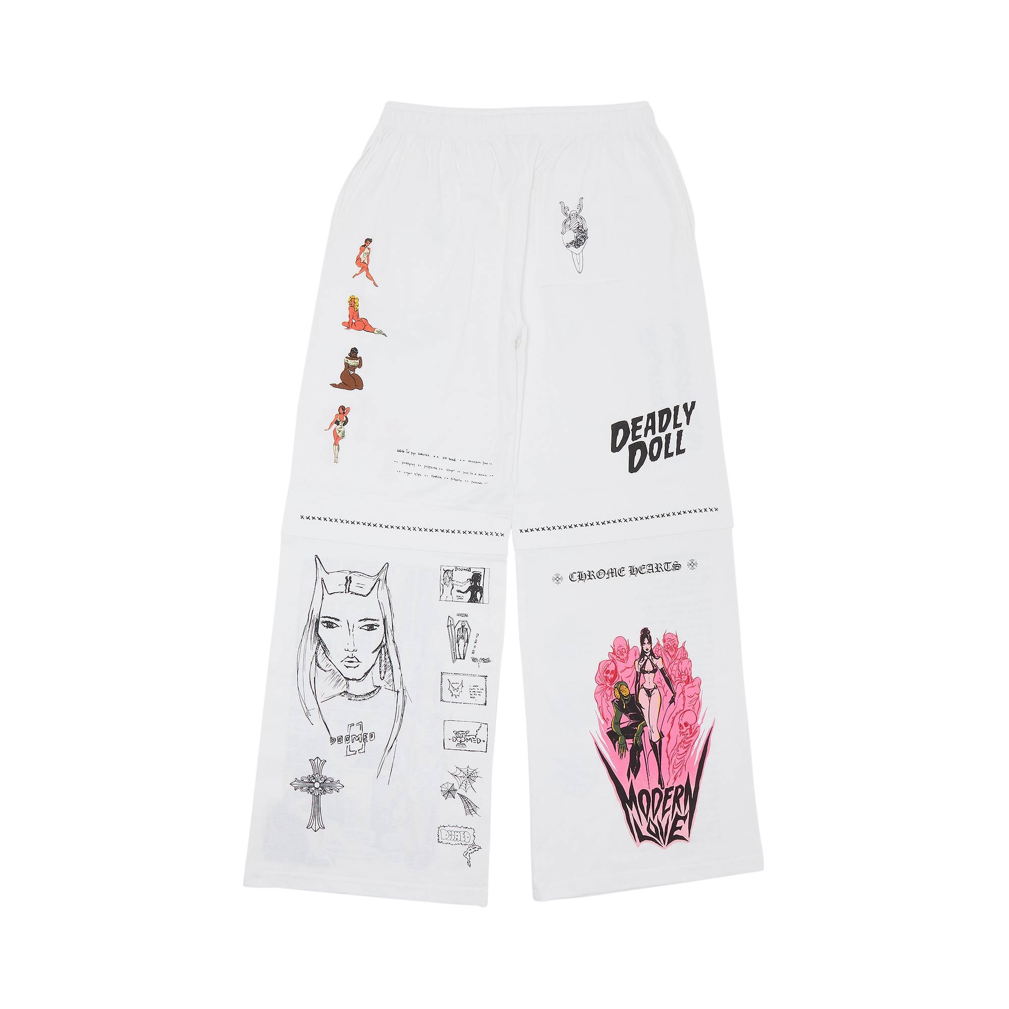 Chrome Hearts x Deadly Doll Miami Exclusive Sweatpants 'White' - 2