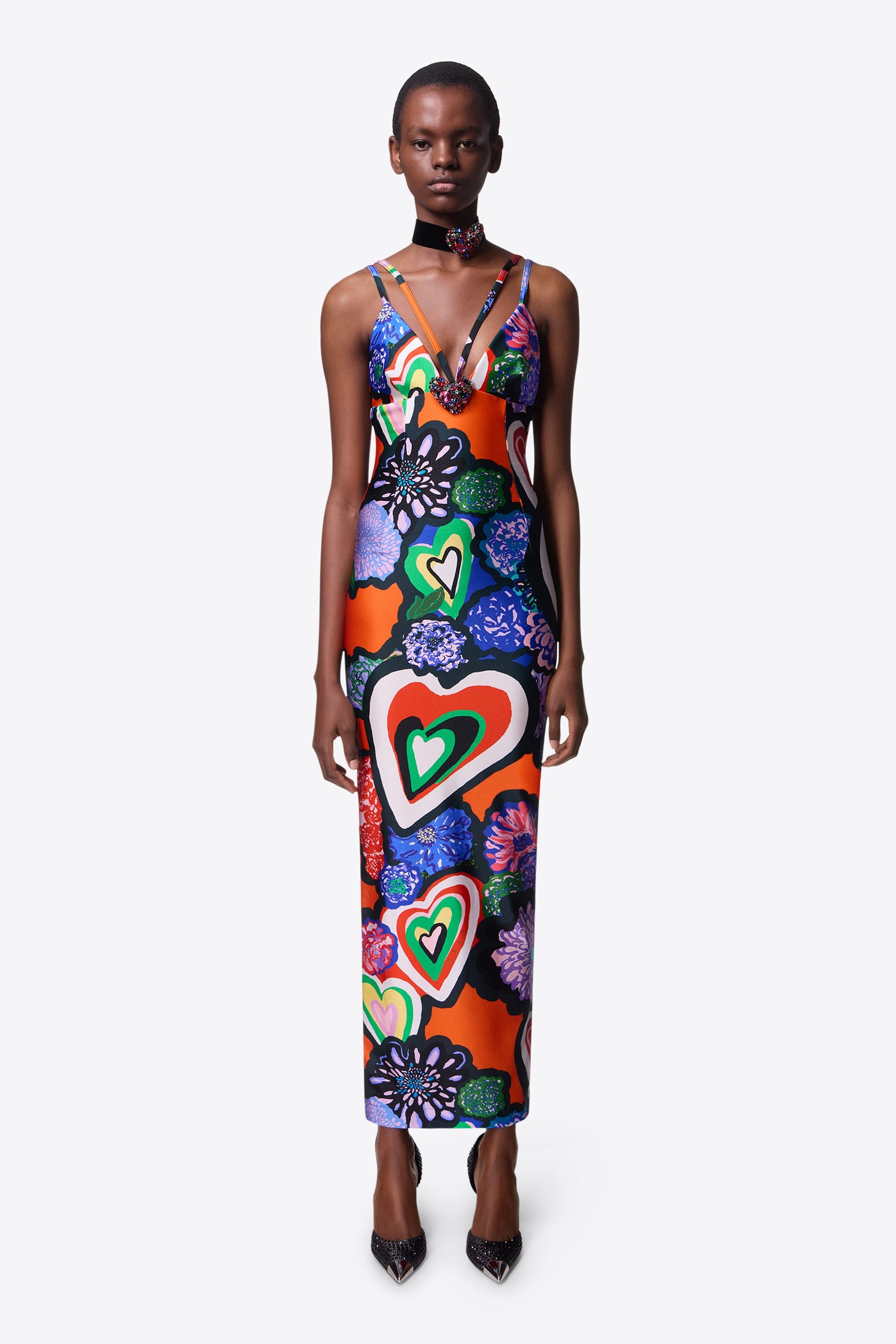 HEART PRINTED MAXI DRESS - 4