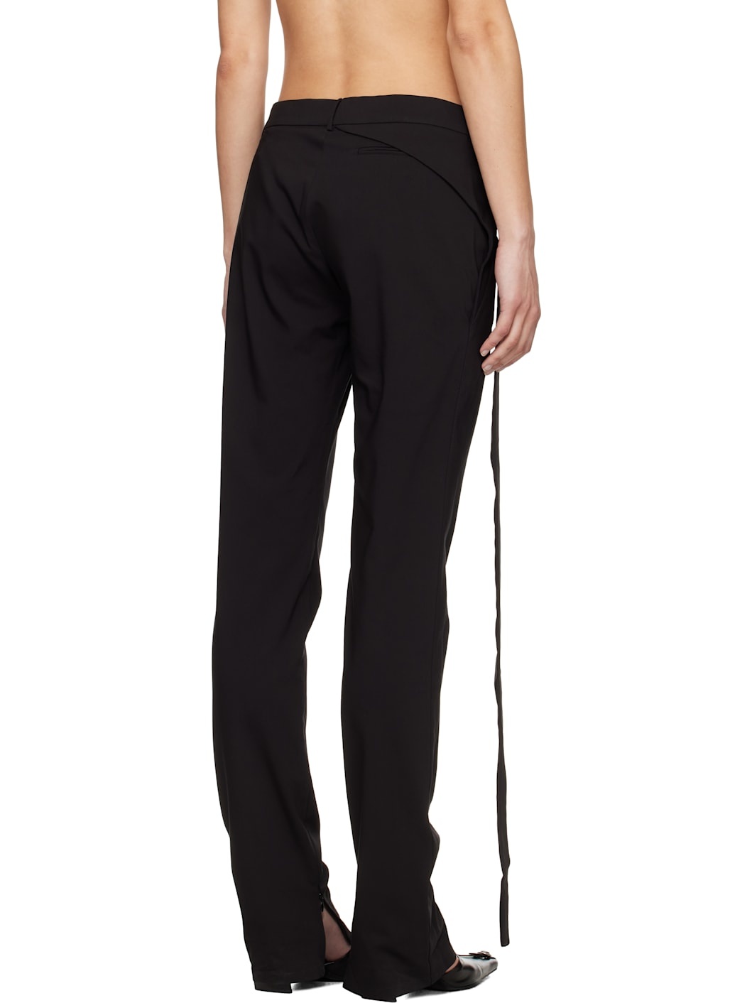 Black Slim Leg Suit Trousers - 3