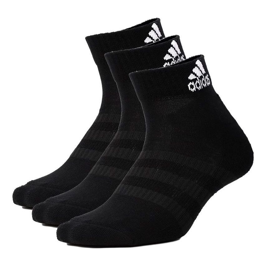 adidas Unisex Cush Ank 3pp Letter Logo Printing Sports Sock Black DZ9379 - 2