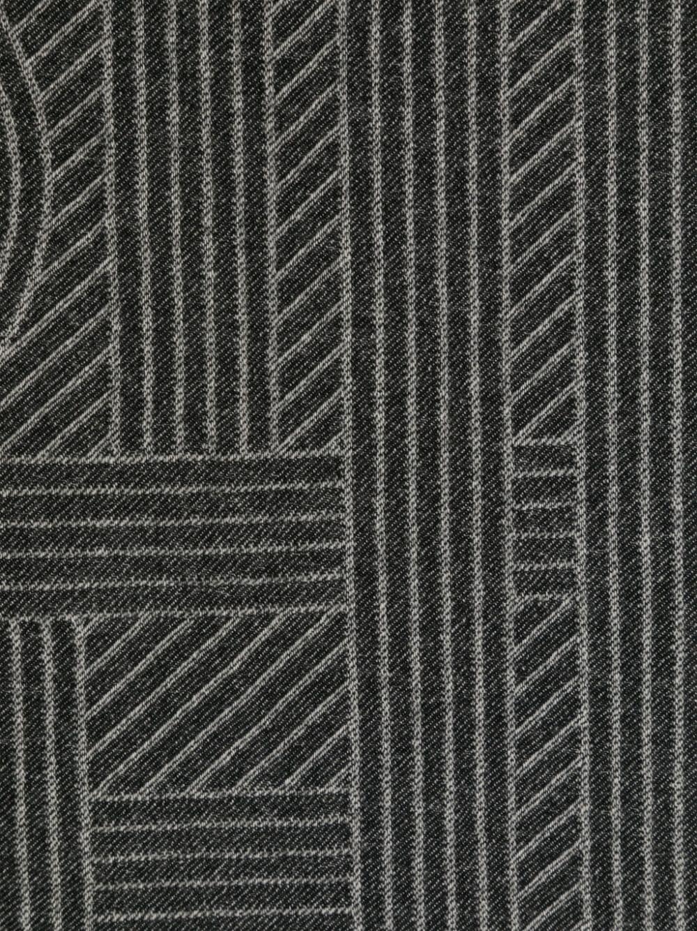 monogram-jacquard striped fringed scarf - 2