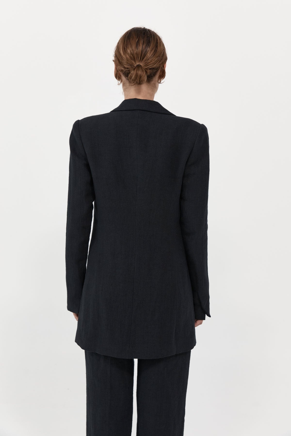 Raw Edge Blazer - Black - 2