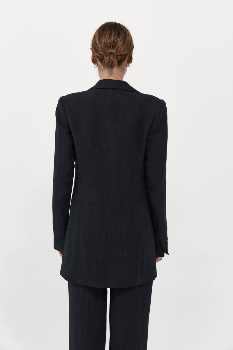 ST. AGNI Raw Edge Blazer - Black outlook