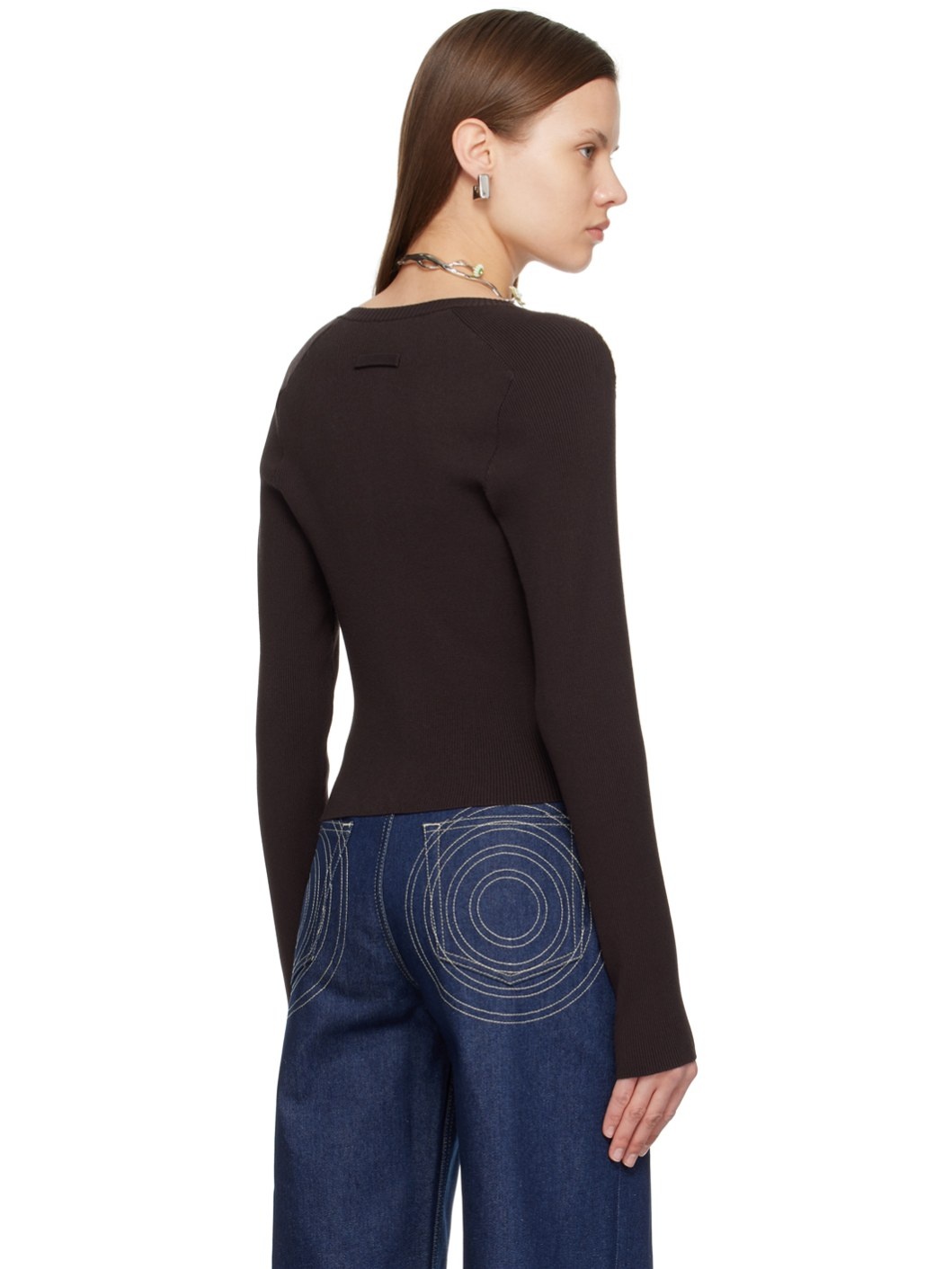 Brown & Green Roses Cardigan - 3