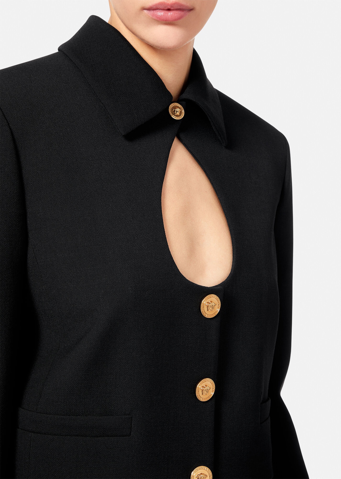 Medusa cutout Virgin Wool Jacket - 5