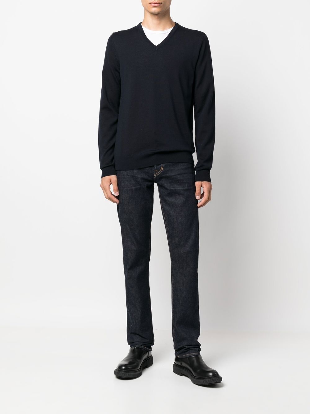 V-neck long-sleeve jumper - 2