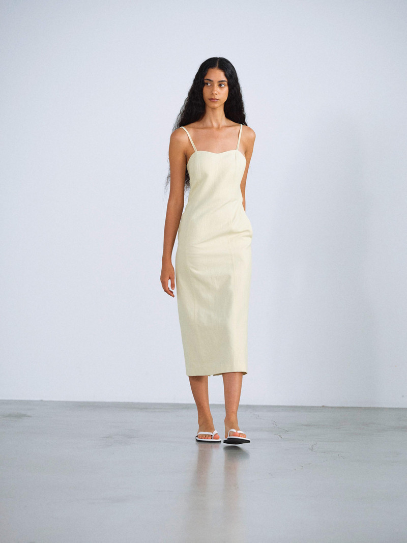 WOOL COTTON LINEN OX CAMISOLE DRESS 4