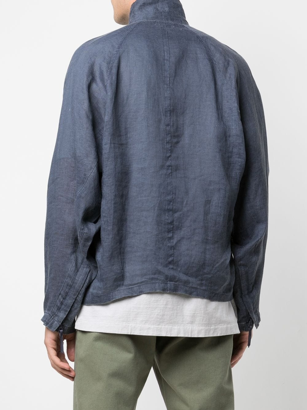 Port high-neck linen jacket - 4