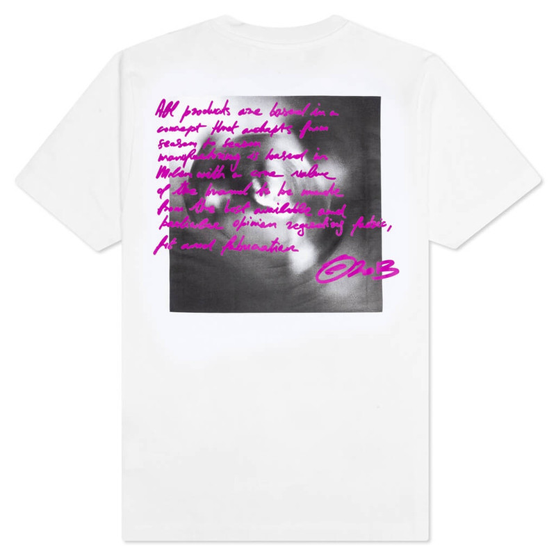Off-White TORNADO TYPE SLIM S/S TEE - WHITE/FUCHIA outlook