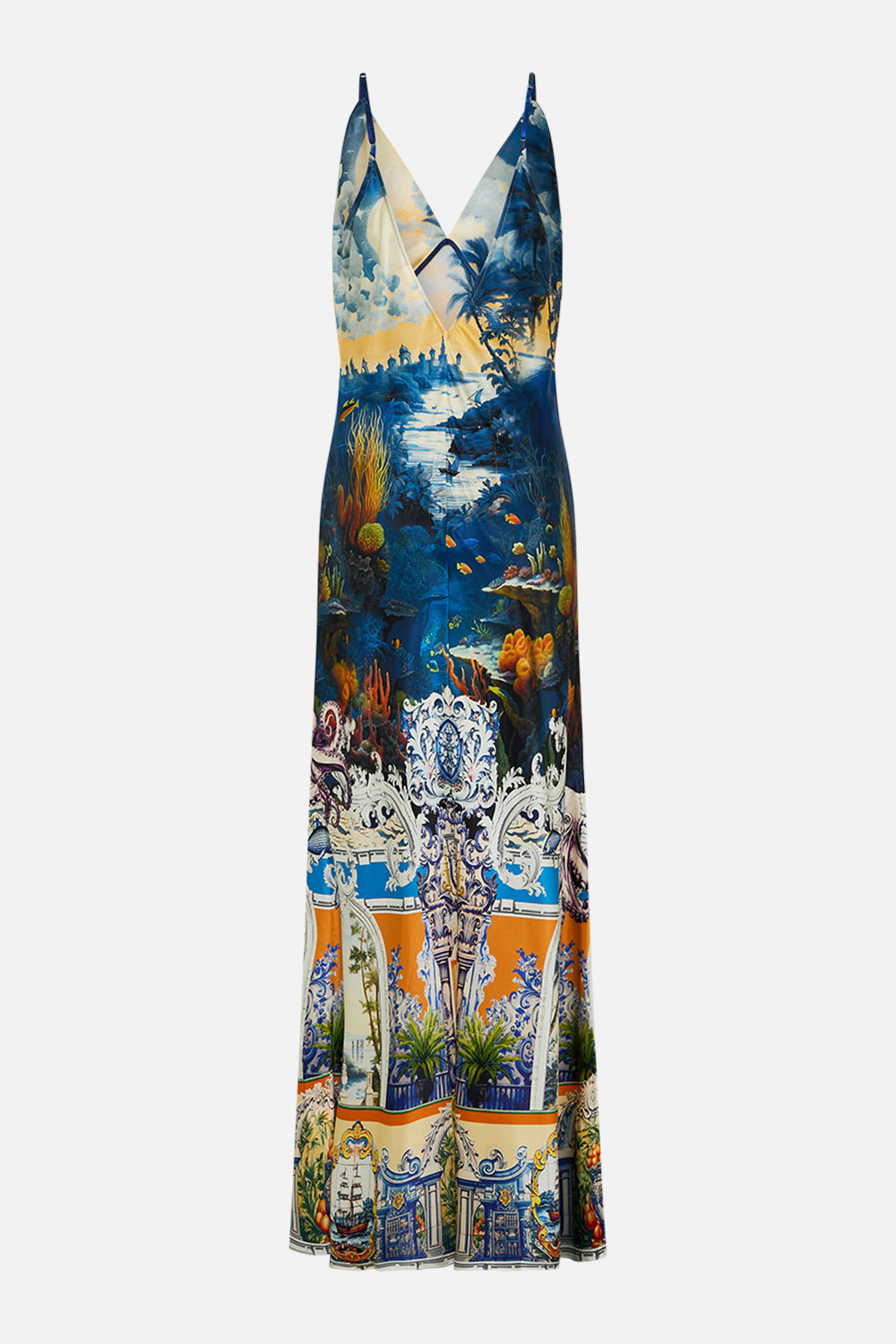V NECK FULL LENGTH BIAS SLIP DRESS - 7