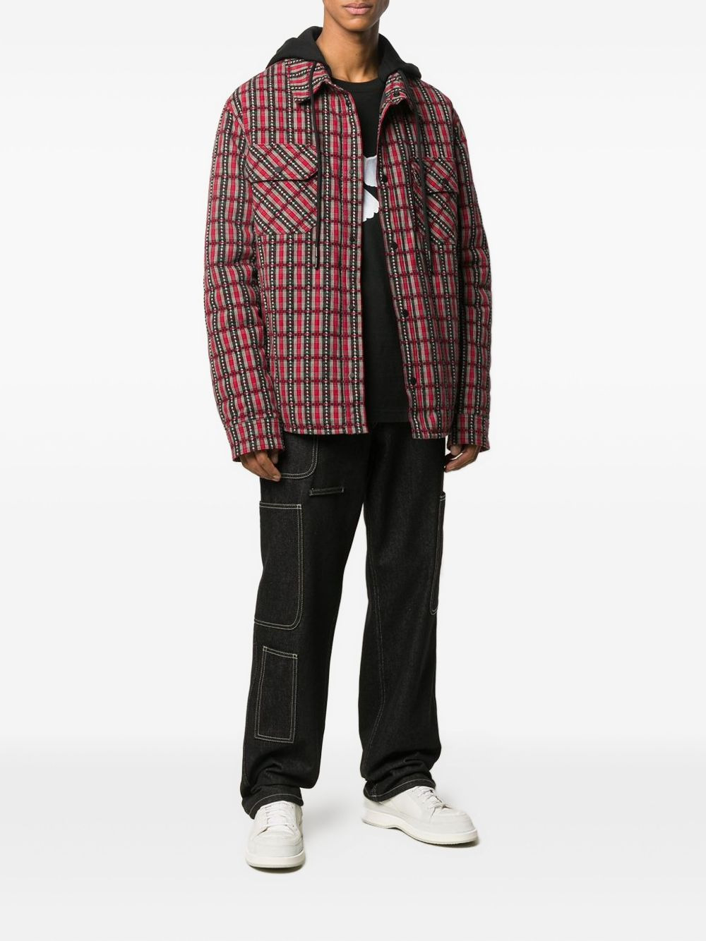 check hooded jacket - 2