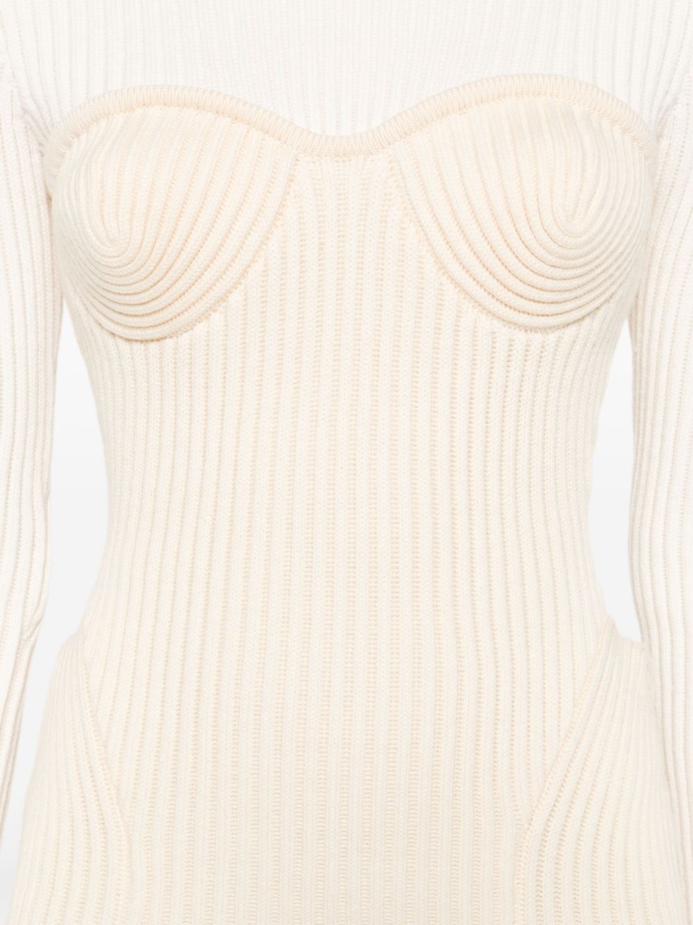 ribbed-knit corset dress - 5