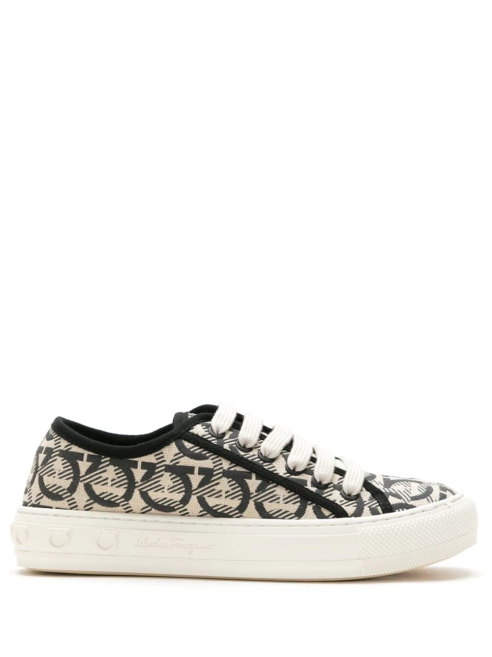 jacquard Gancini lace-up sneakers - 1