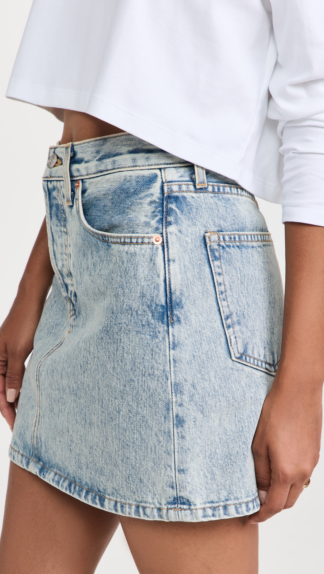 Denim Mini Skirt - 5