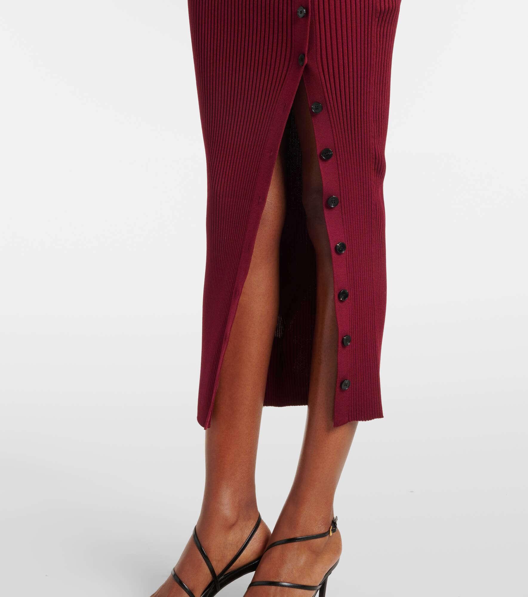 Cutout ribbed-knit midi dress - 6