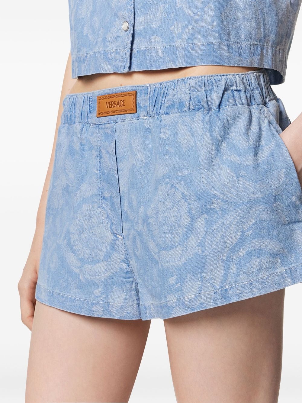Barocco jacquard chambray boxer shorts - 5