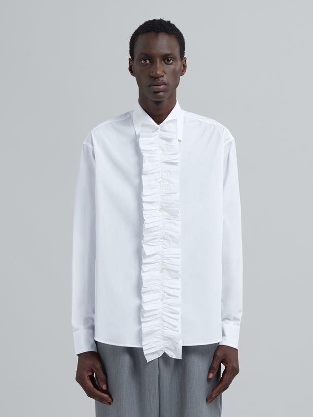 ORGANIC POPLIN SHIRT WITH REMOVABLE JABOT DETAIL - 2