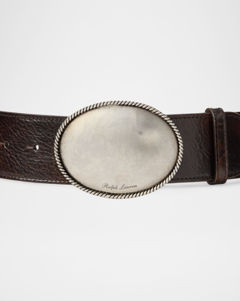 Plaque-Buckle Calfskin Belt 3