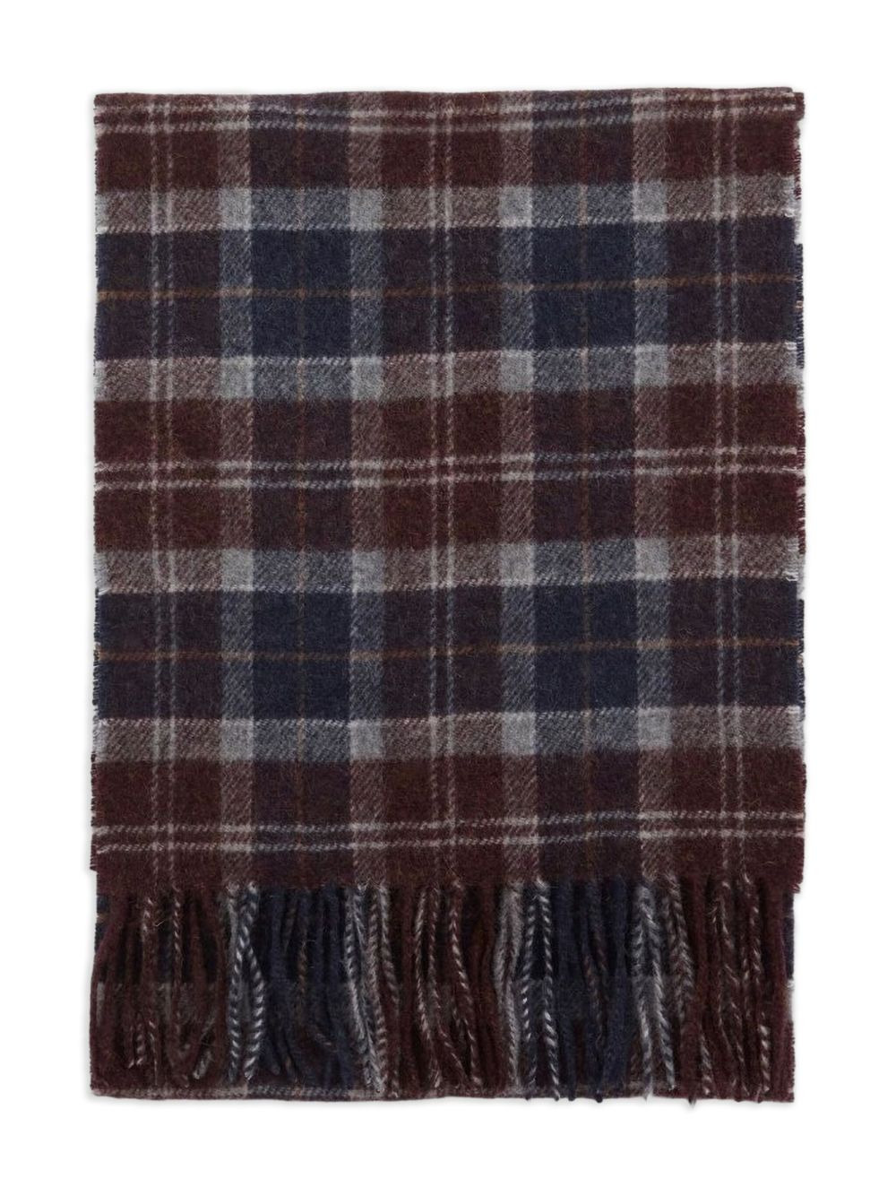 tartan-fringed scarf - 2