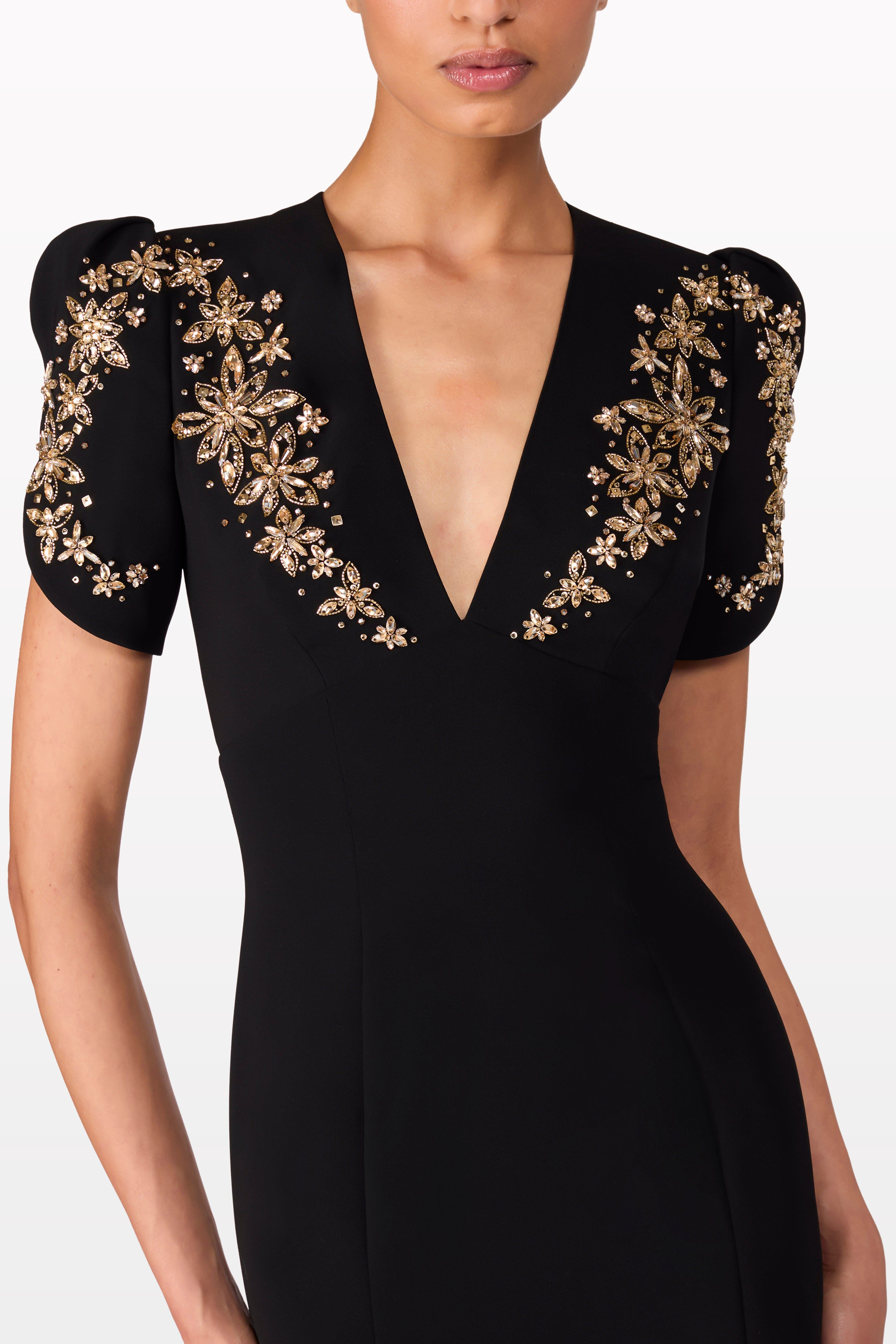 Jenny Packham Rosina Cocktail Dress in Liquorice at Nordstrom - 4