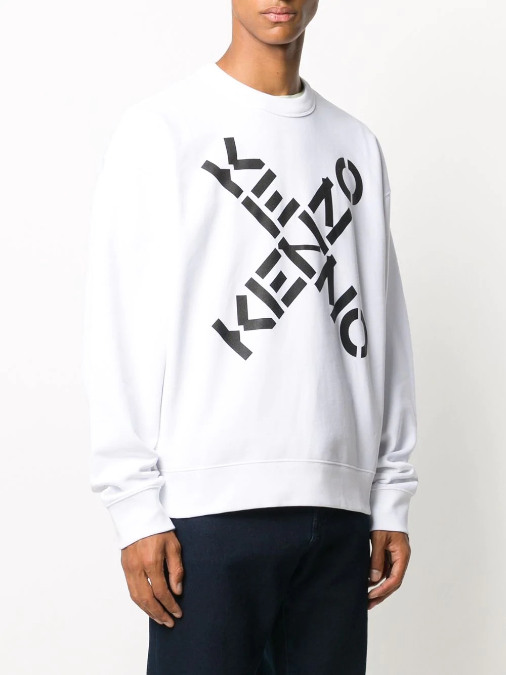 logo print cotton sweatshirt - 3