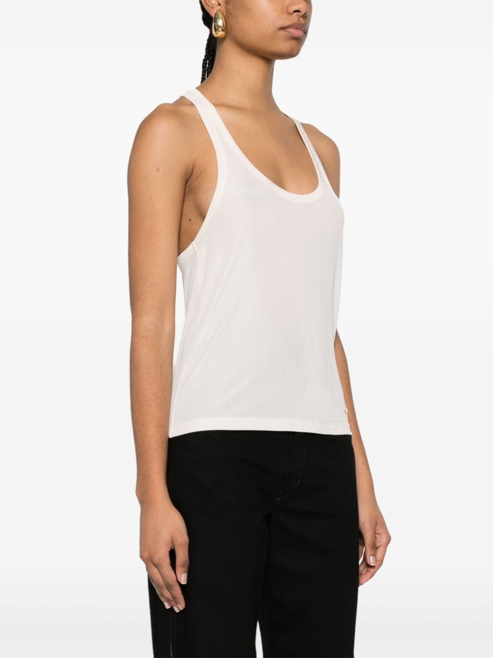 ribbed-knit racerback top - 3