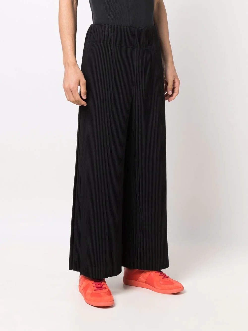 plissé wide leg trousers - 3