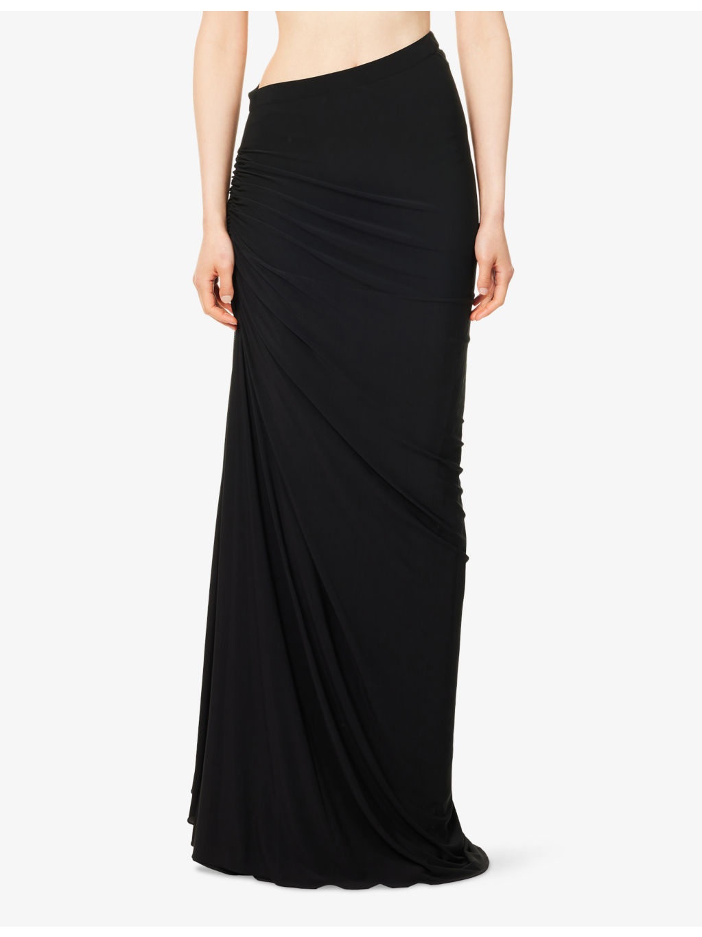 Ruched High-Waist Stretch-Woven Maxi Skirt - 3