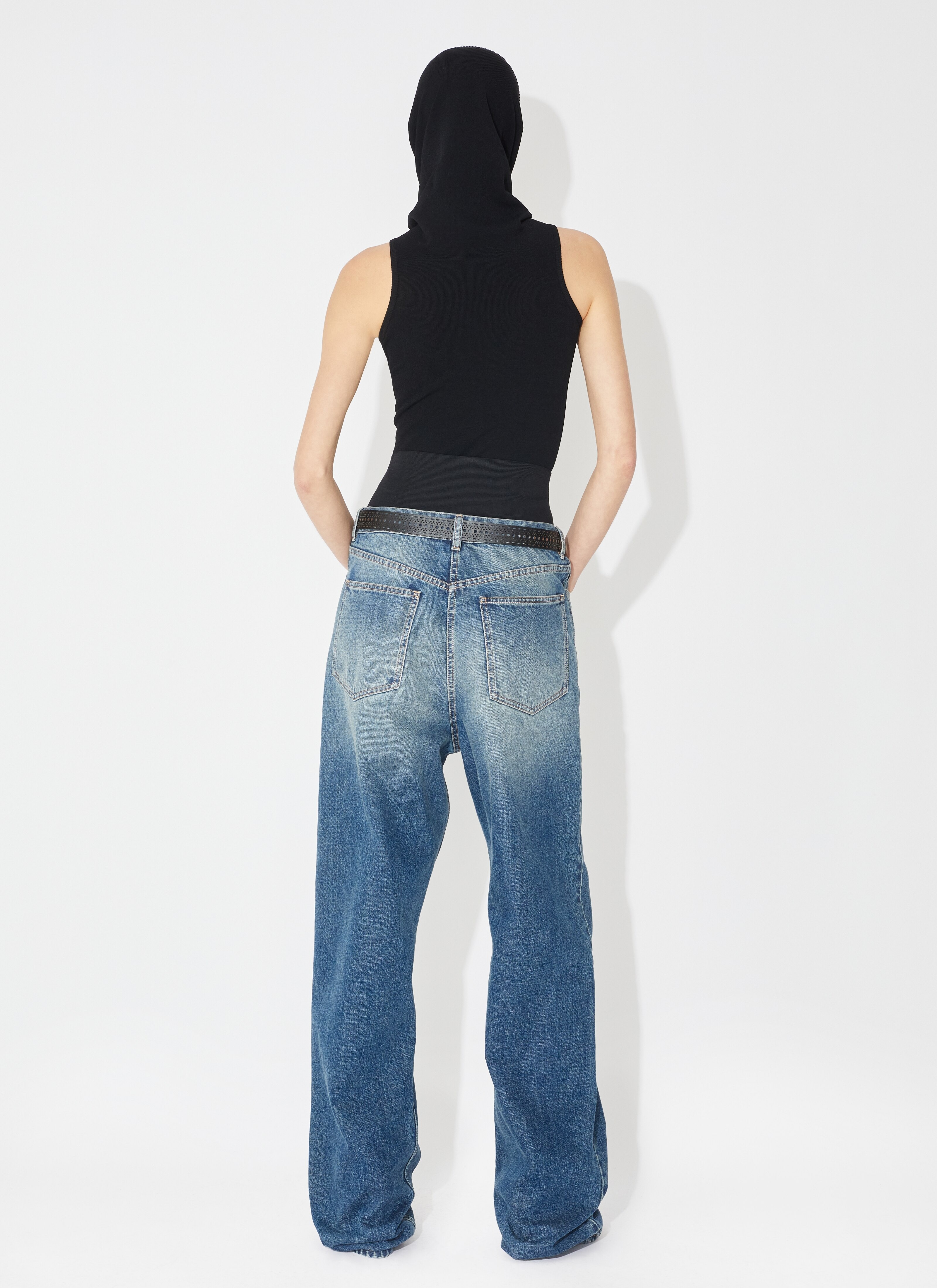 Round denim pant