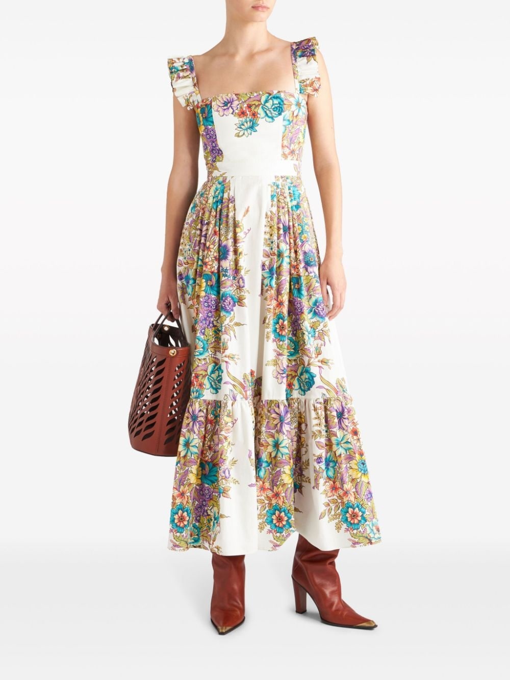 floral-print midi dress - 2