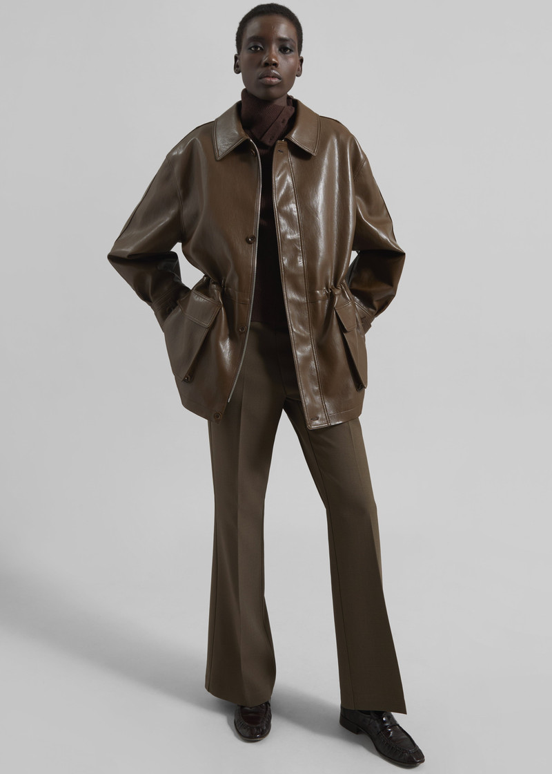 Cassel Faux Leather Jacket - Brown 5