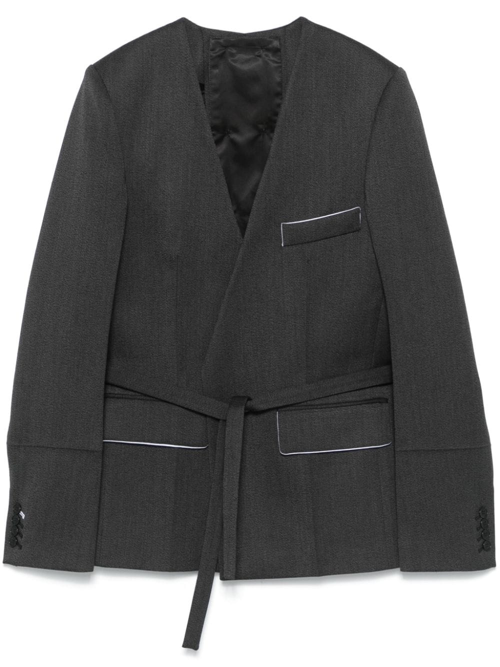 Shrunken Collarless blazer - 1