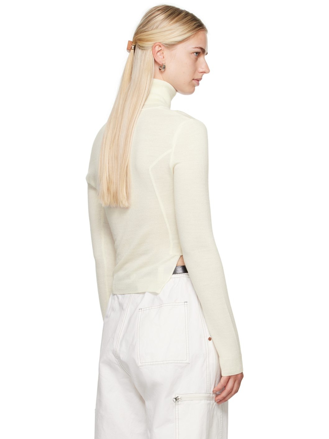 Off-White Patchwork Turtleneck - 3