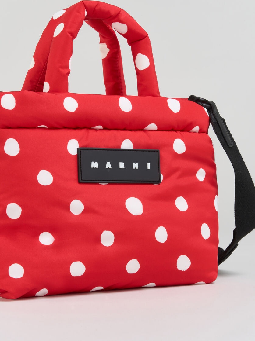 RED POLKA-DOT PUFF MINI TOTE BAG - 5