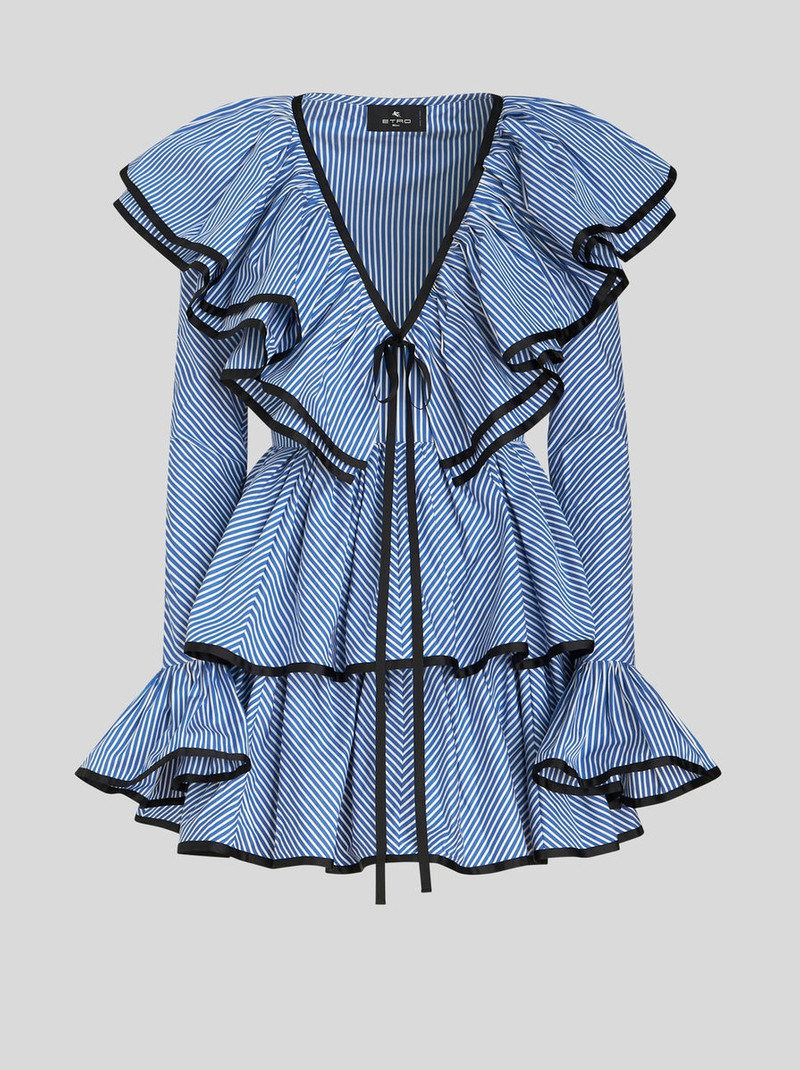 etro ruffled embroidered printed silk chiffon mini dress Etro Ruffled Embroidered Printed Silk-Chiffon Mini Dress In Yellow - 60%  Off