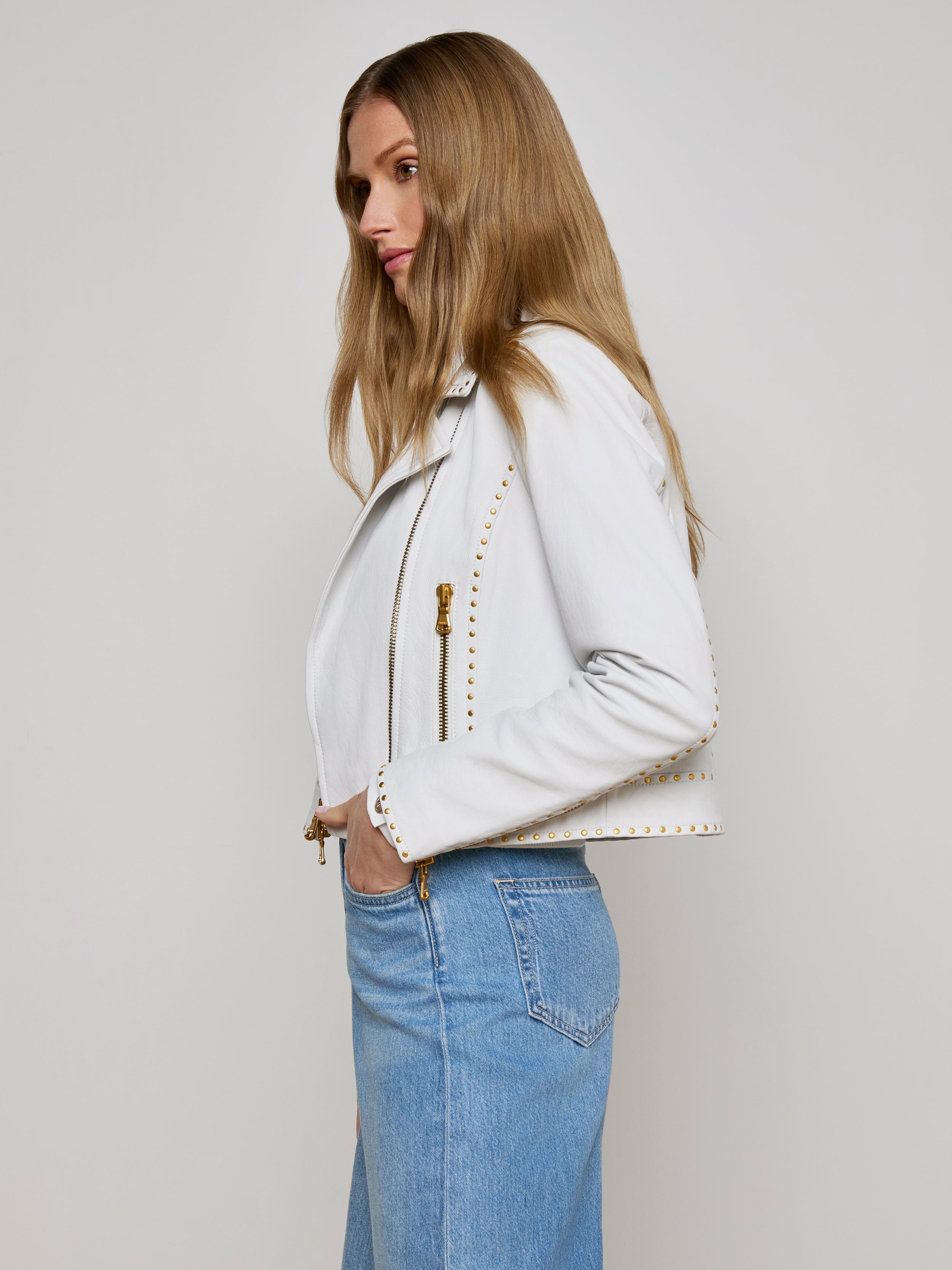 Aelin Studded Leather Jacket - 4