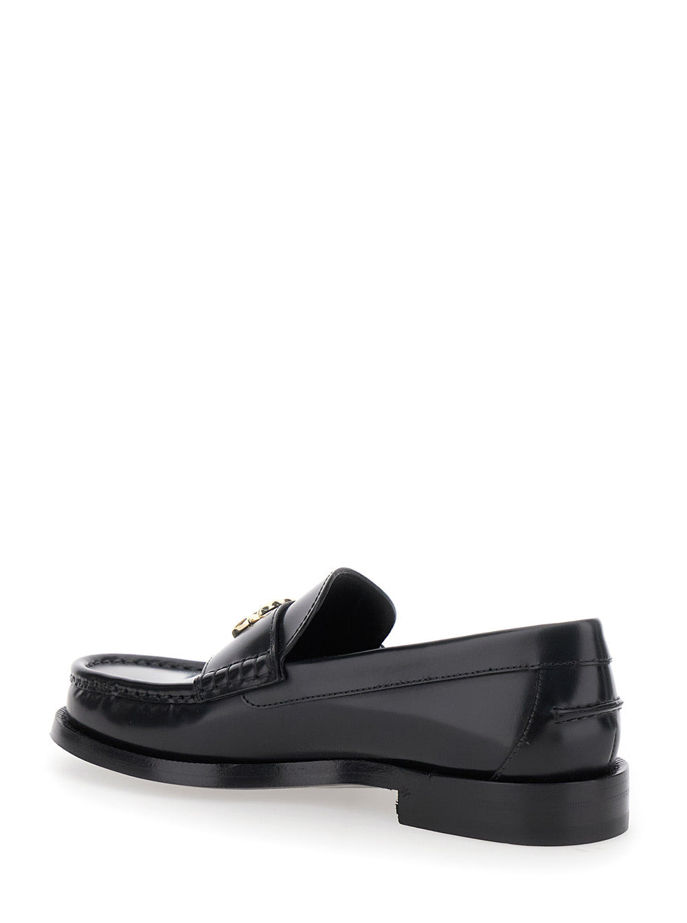 Gucci Women Black Loafers With Double G Logo Plaque In Leather Woman - 3