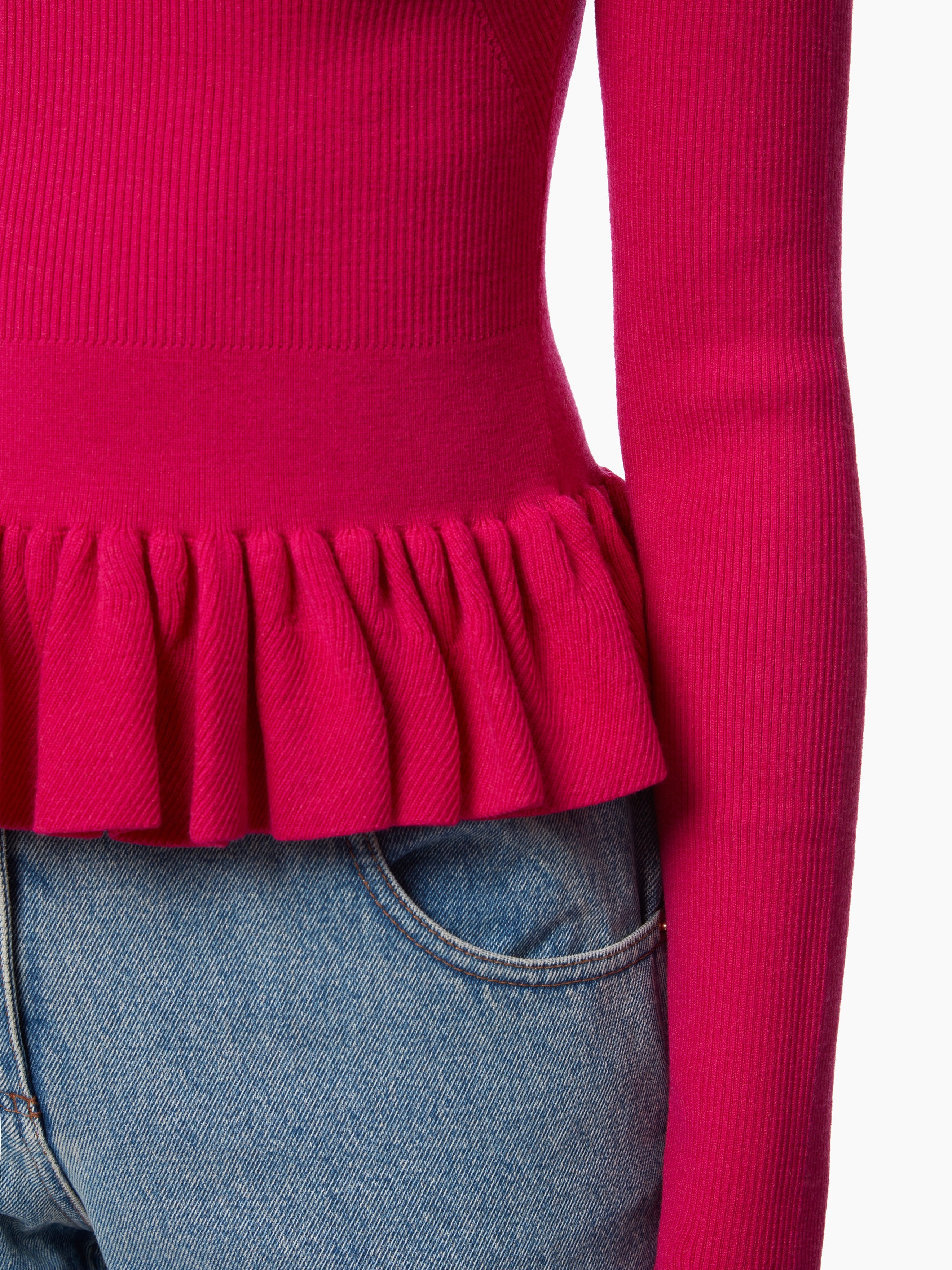 SWEATER WITH RUFFLE PEPLUM - 3