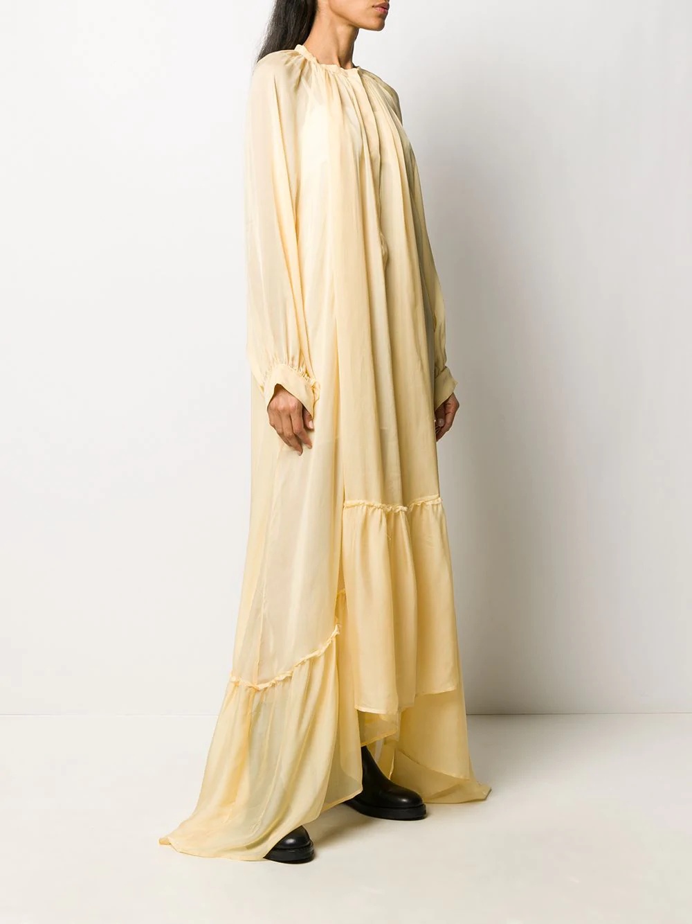 semi-sheer silk maxi dress - 3