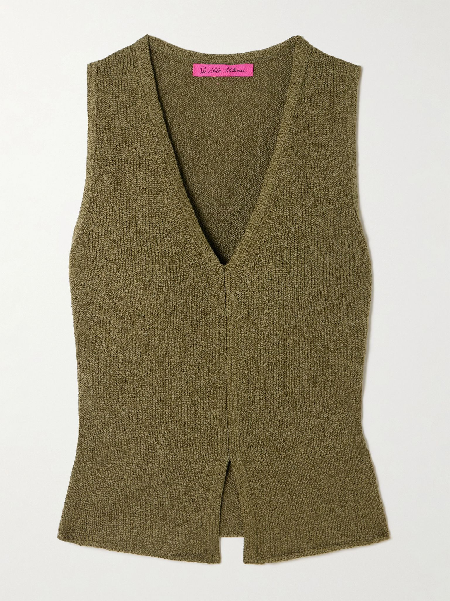 Nora Lite ribbed cotton tank Army green - 1