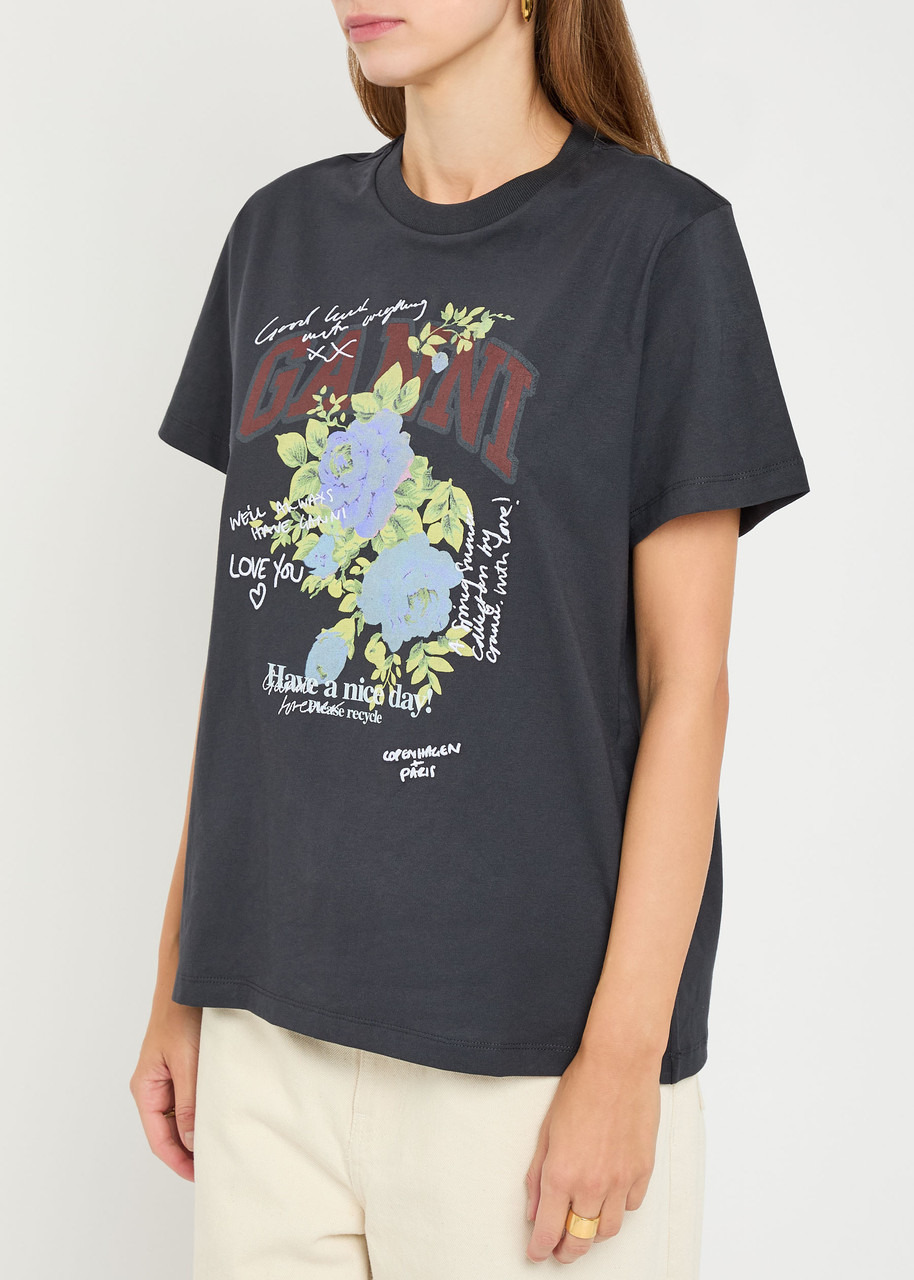 Ganni Printed Cotton T-shirt - 2