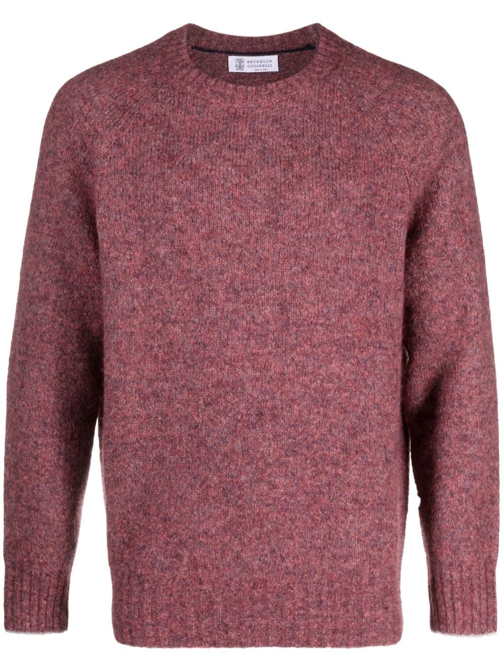 mélange-effect crew-neck jumper - 1