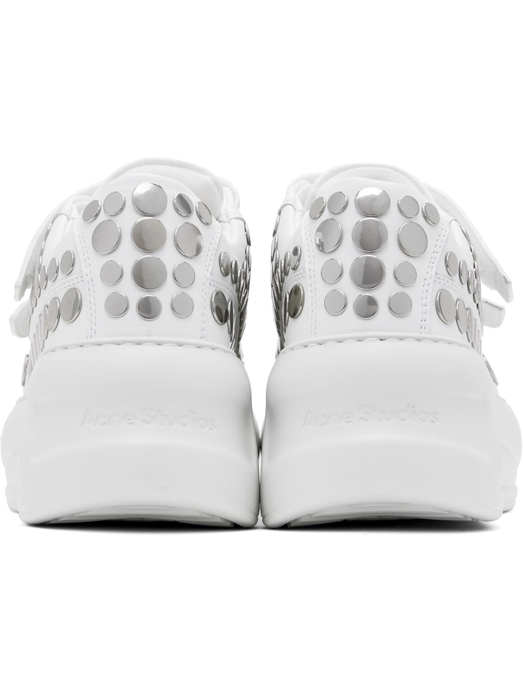 White Velcro Strap Platform Sneakers - 2