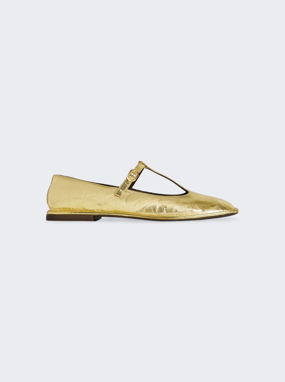 Square T-strap Shoe Gold - 1