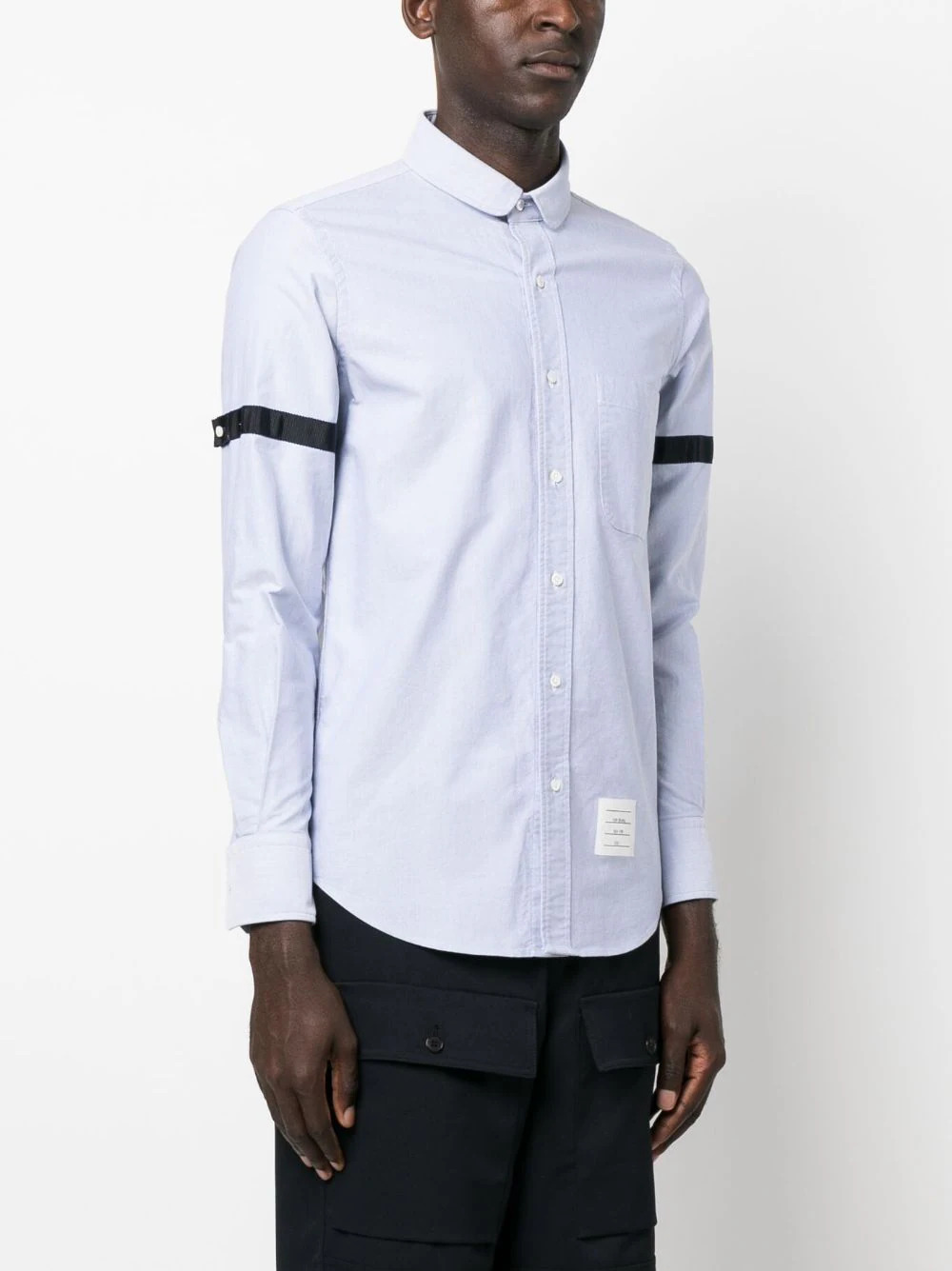 Straight Fit Mini Round Collar Shirt - 3