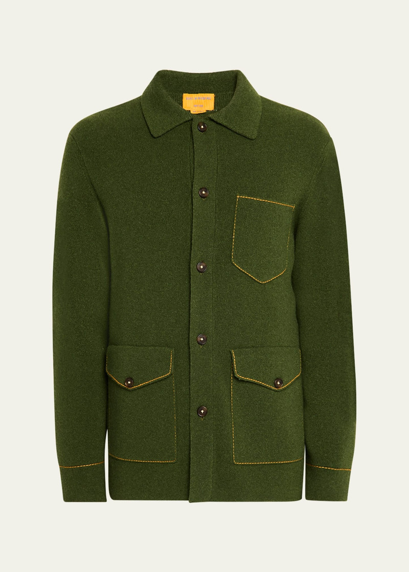 Men's Cashmere Topstitch Work Jacket 1