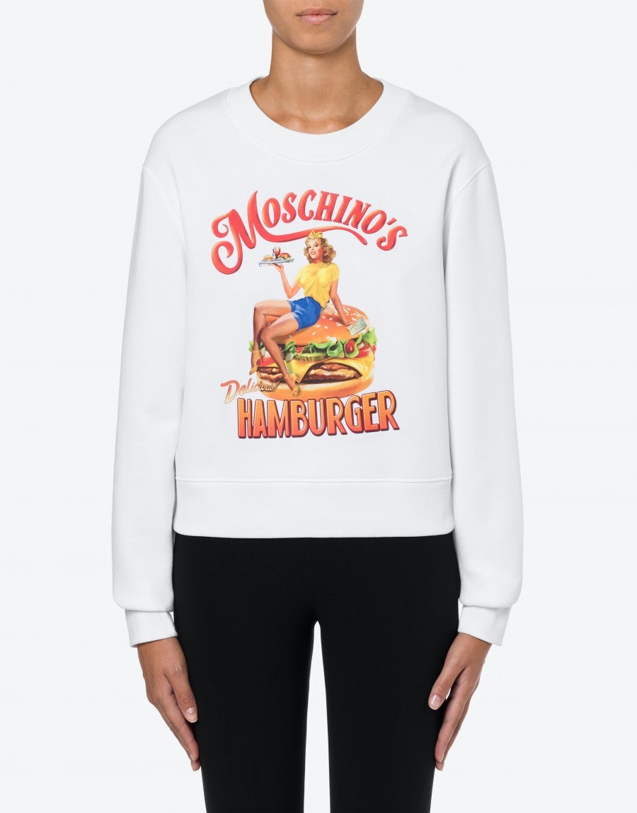 MOSCHINO HAMBURGER ORGANIC COTTON SWEATSHIRT - 2