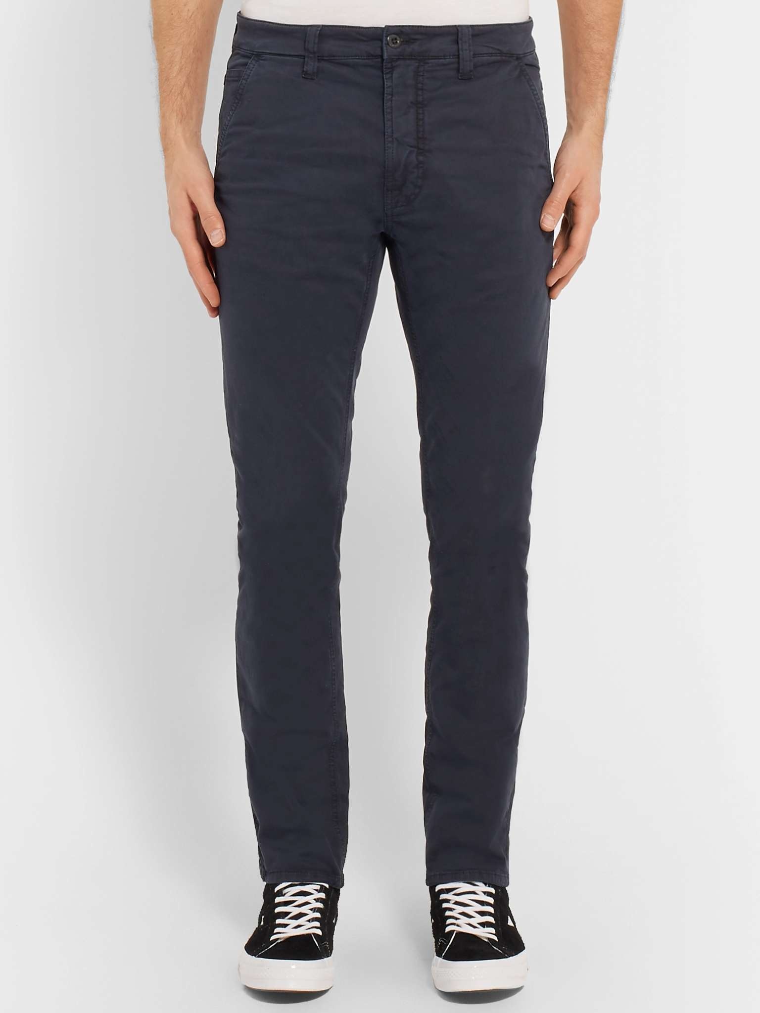 Slim Adam Garment-Dyed Stretch Organic Cotton-Twill Trousers - 4