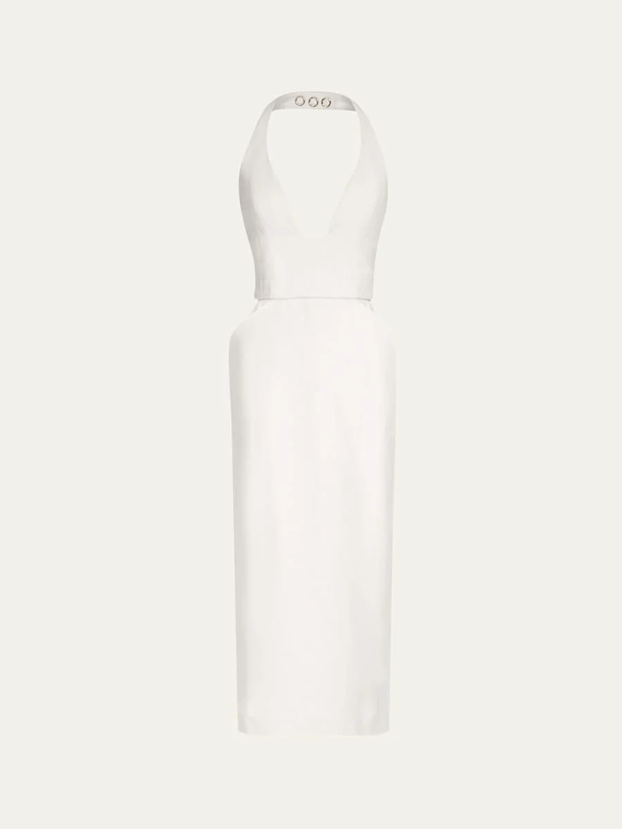On Again Off Again Halter Midi Dress - 1